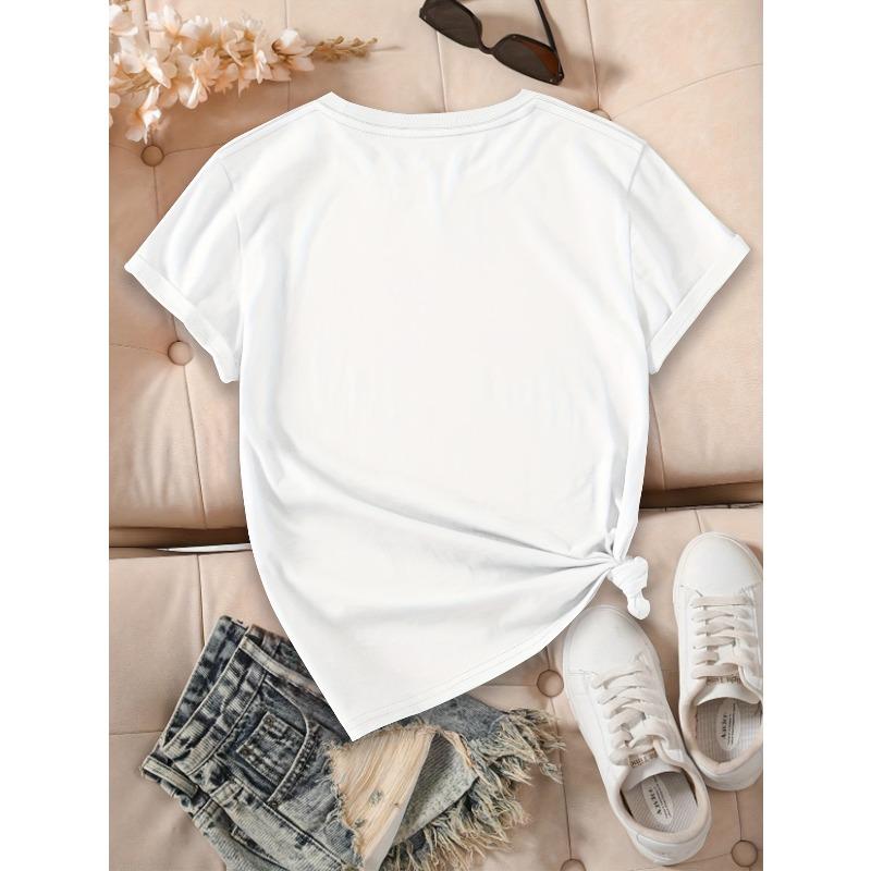 European sizes Short-Sleeved T-Shirt with Ink Wash Floral Pattern, Machine Washable, New Summer Women'S Wear 31246