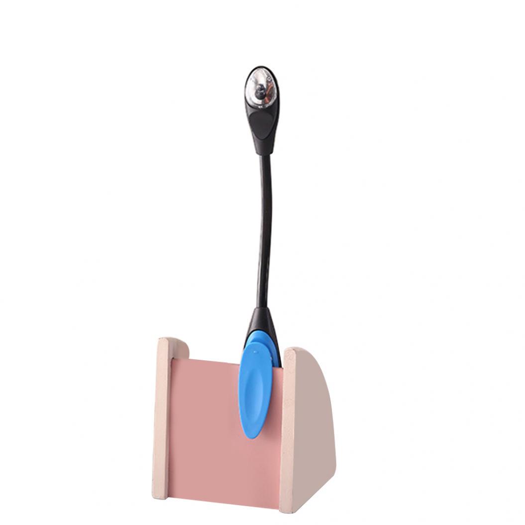 

Небольшая светодиодная лампа с гибким шлангом и зажимом для ночного чтения и путешествий синий