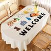 Changbaosen Light Luxury Faux Lambskin Oval Tablecloth