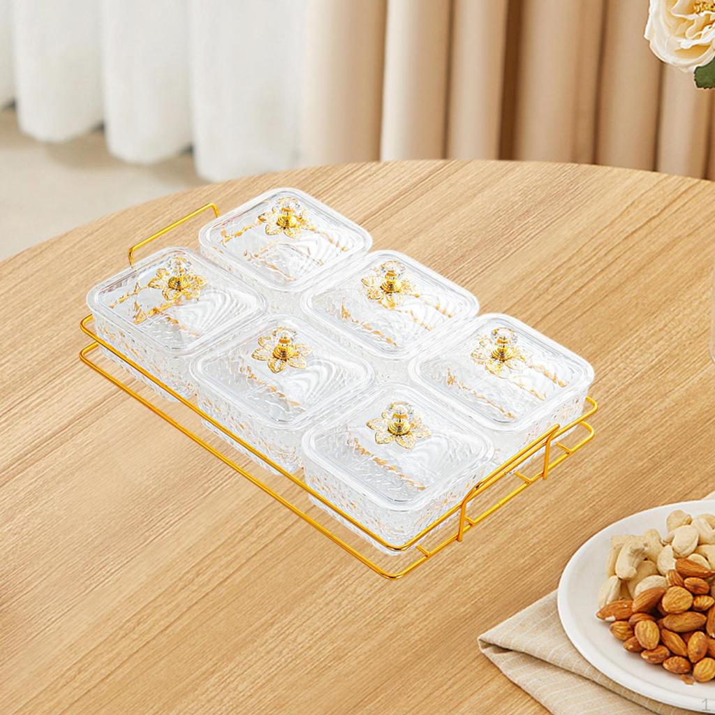 Candy Nut Serving Container,Divided Snack Bowls Multipurpose Decorative Dried Fruit Tray