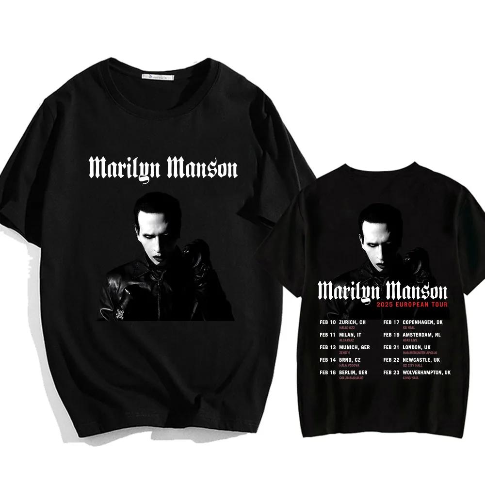 Marilyn Manson One Assassination Under God Charter 1 T-shirt 2025 European Tour Print Men Women Tshirt Cotton Short Sleeve Shirt