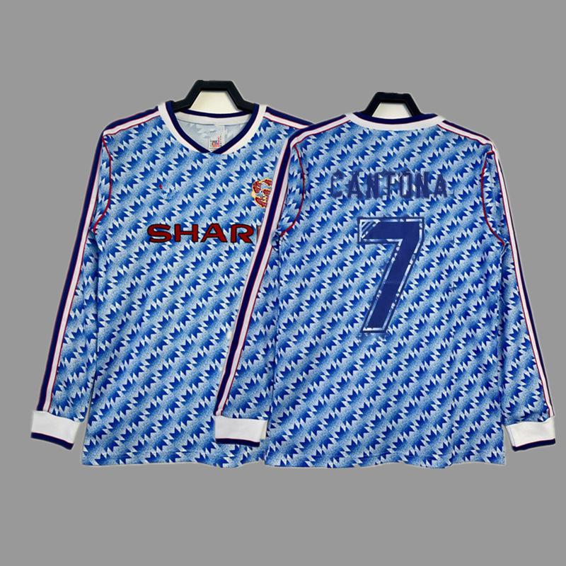 Man L Retro Jersey Football Jersey No. 7 Beckham Cantona C Ronaldo Rooney Giggs Jersey