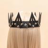 Leather Crown Unisex King Queen Gothic Crown Halloween Masquerade Cosplay Wedding Birthday Party Costume Accessories Props