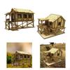 2-piece 3D Wooden Puzzle 1/72 Hut for Architectural Model Sand Table