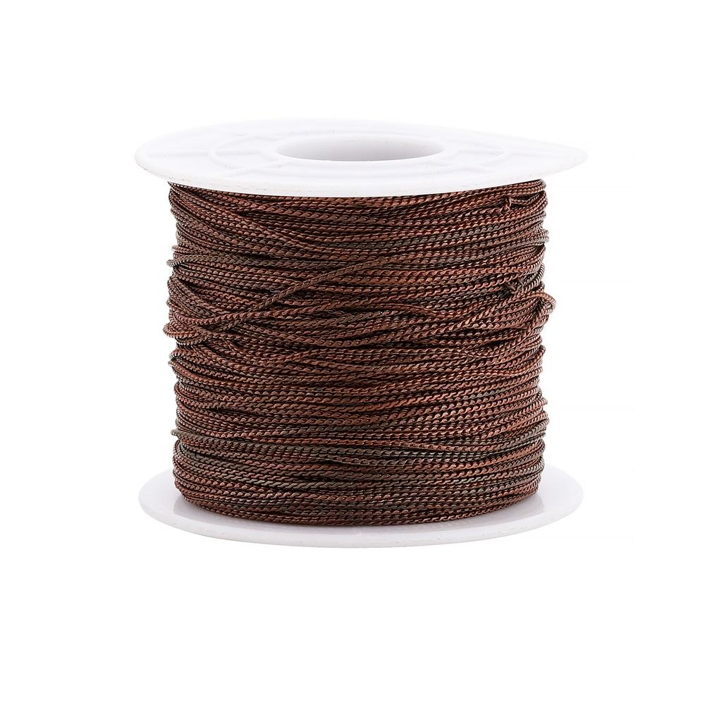 5M/Lot 1MM Rhodium Color Necklace Chains Red Copper Snake Chain Handmade For DIY Jewelry Making Findings Materials Supplies