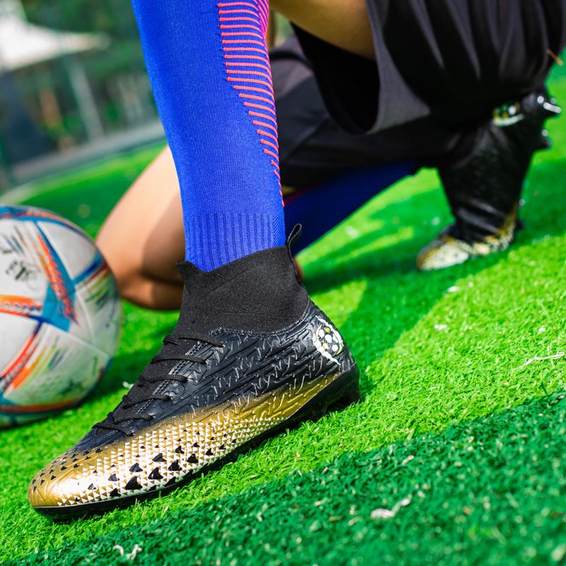 Men's Quality Football Boots Assassin Chuteira Campo TF Football Shoes Futsal Training High Cut Soccer Shoes Outdoor Sneaker