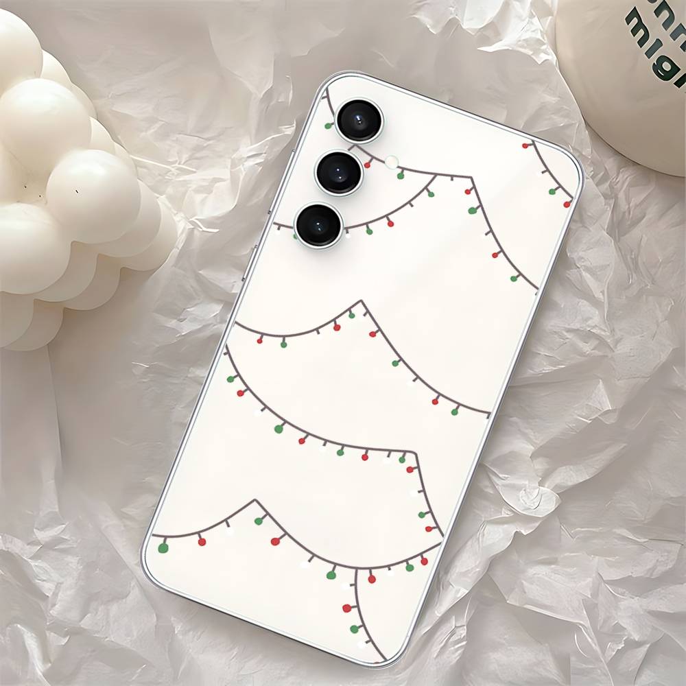 

Winter Christmas Phone Case For Samsung Galaxy Transparent Cover A52 A12 A51 S21 Edge S22ULTRA S23 S24 S20LITE Plus Ultra A714G