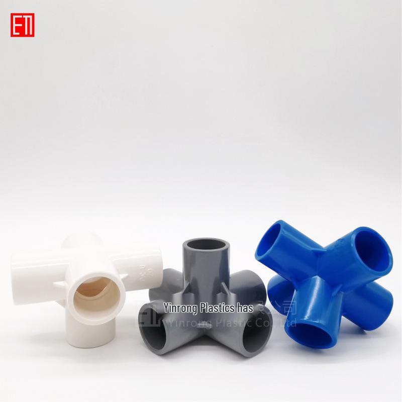 PVC 3D 5cestná rohová spojka pro lešení, 20-50 mm (1/2", 3/4", 1") Plastové vodovodní tvarovky