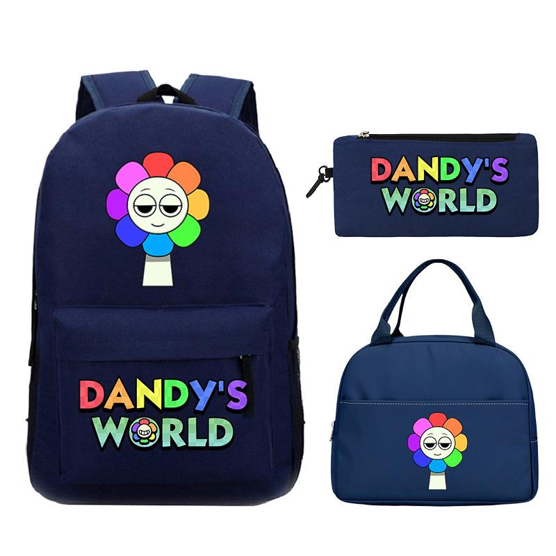 New Dandy's World Game Merchandise Cartoon Printing Student Schoolbag Foreign Trade Pencil Bag Meal Bag Set