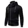 2025 Men's Fashionable Casual Two-Piece Slim-Fit Contrasting Color Hooded Cardigan Jacket