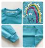 Nausicaa 2025 Spring Rainbow Letter T-shirt for Kids – All-match Loose Top for Boys & Girls
