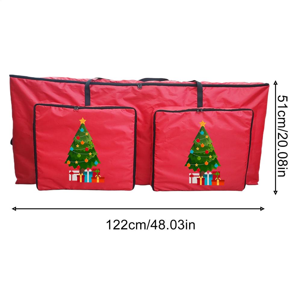 Christmas Tree Print Organizer With Two Front Pockets Christmas Tree Storage Bag Holiday Wreath Organizer For Basement Closet