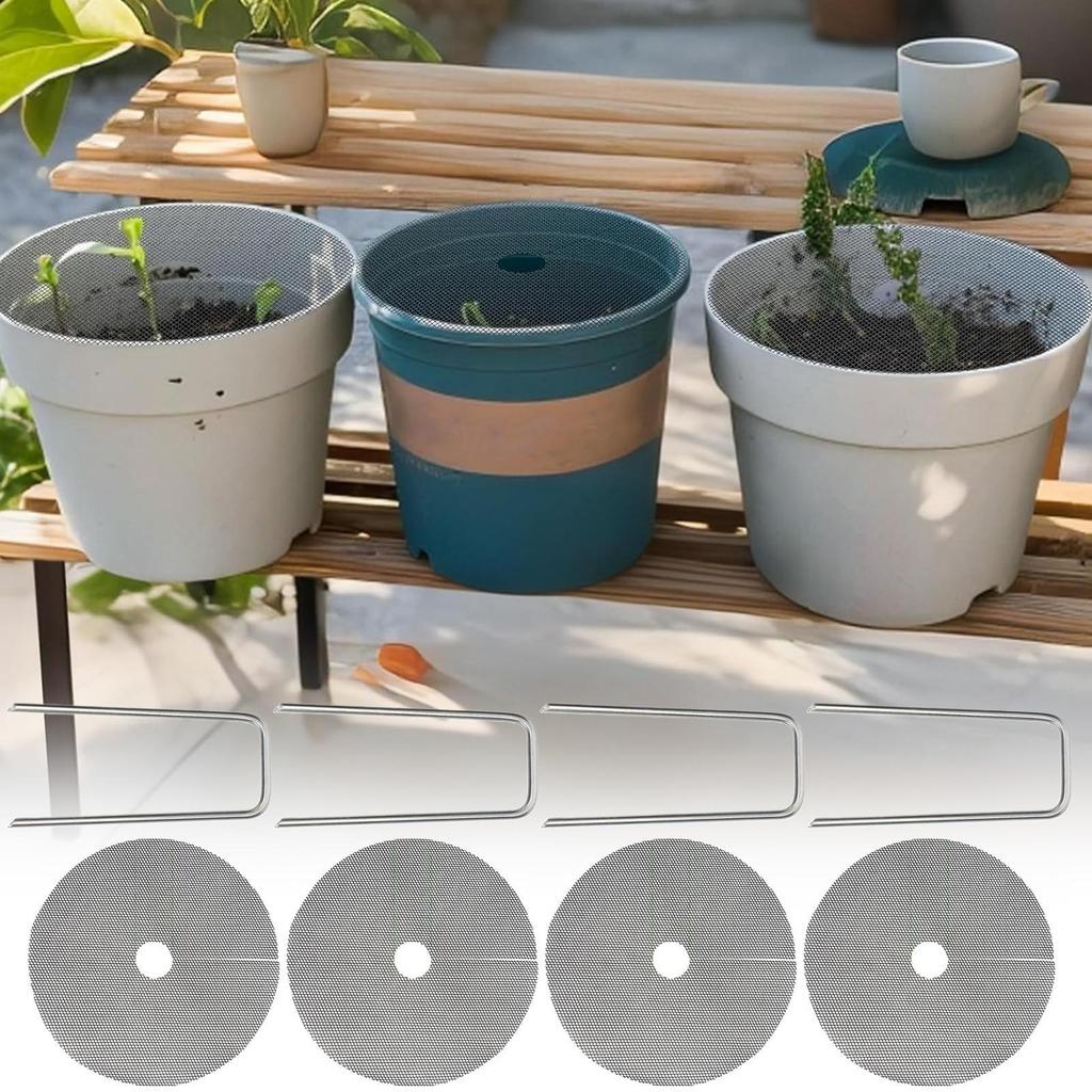 4 Stück Pflanztopf Bodenschutzabdeckung Zuschneidbare Pflanzkorb-Gitter Gegen Tiere Bodenschutzabdeckungen Für Gartenblume Tomate Bonsai