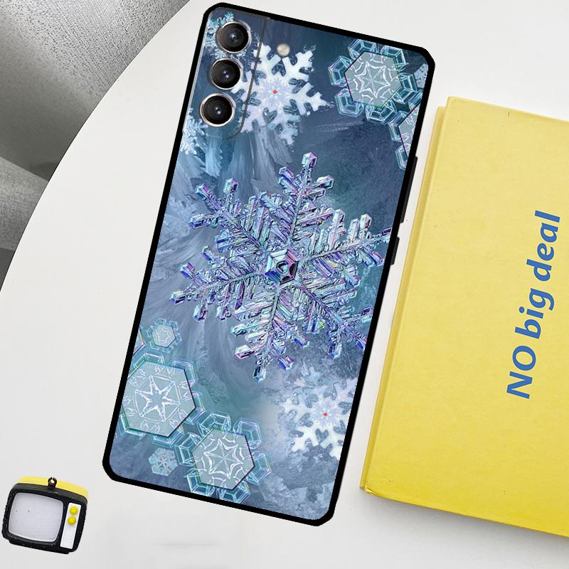 Snow Snowflake Winter Phone Case For Samsung Galaxy S25 Ultra S20 S21 S22 S23 Plus S9 S10 S25 FE S24 Ultra Cover