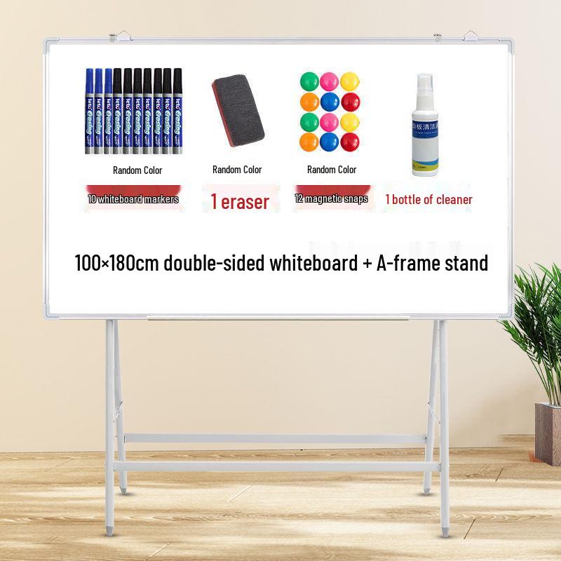 Mobile Double-Sided Magnetic Whiteboard and Chalkboard