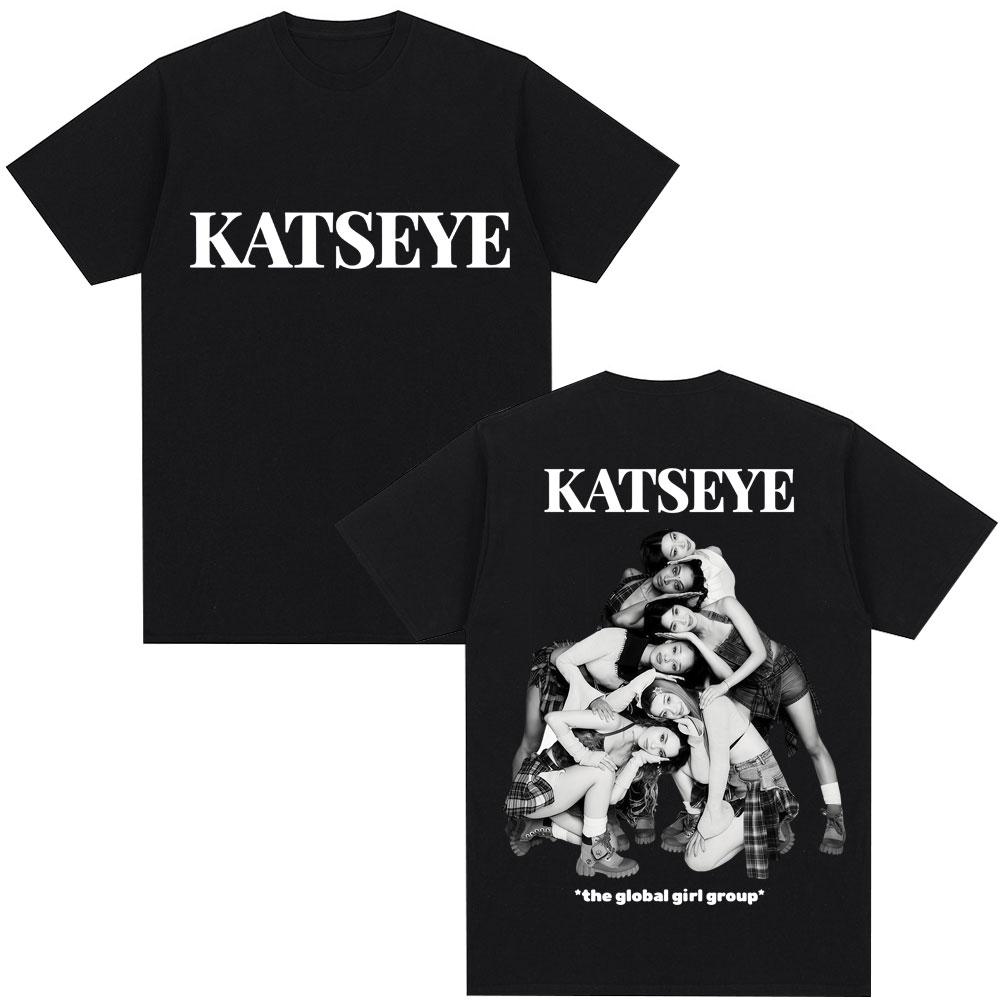 Kpop Group Katseye Graphic TShirt Trendy Retro Unisex Women Korean Vintage Short Sleeve Oversized Cotton Casual Fans Gifts T Shirt