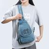 Zaino Borsa a Tracolla da Donna Borsa da Petto Multiuso Zaino in Denim All-match