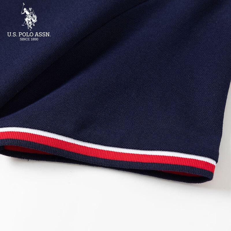 U.S. Polo Assn. Damen Maxikleid mit Kapuze und Polokragen