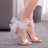 Women Shoes 11cm Stiletto Sandals High Heel Sandals White Flowers Wedding Shoes Bridesmaid Dress Skirt Shoes