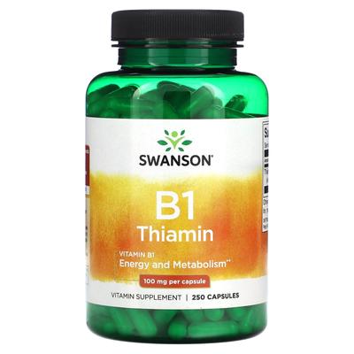B1, Thiamine, 100Mg, 250 Capsules