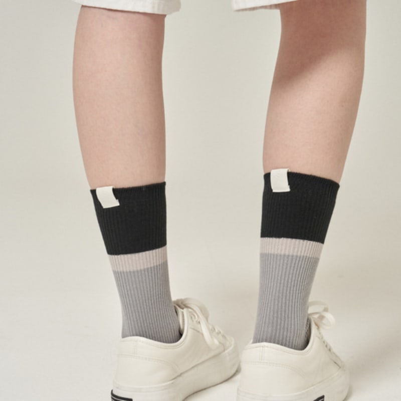 SHOWPIECE Color Block Socks_GY