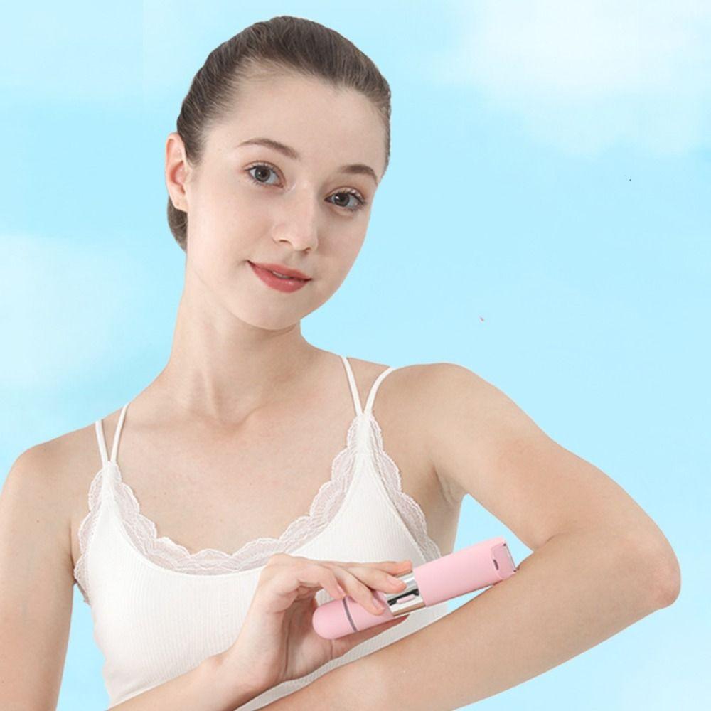 USB Rechargeable Women Shaver Double Head Epilator Shower Safe Hair Remover  For Underarm Face Leg