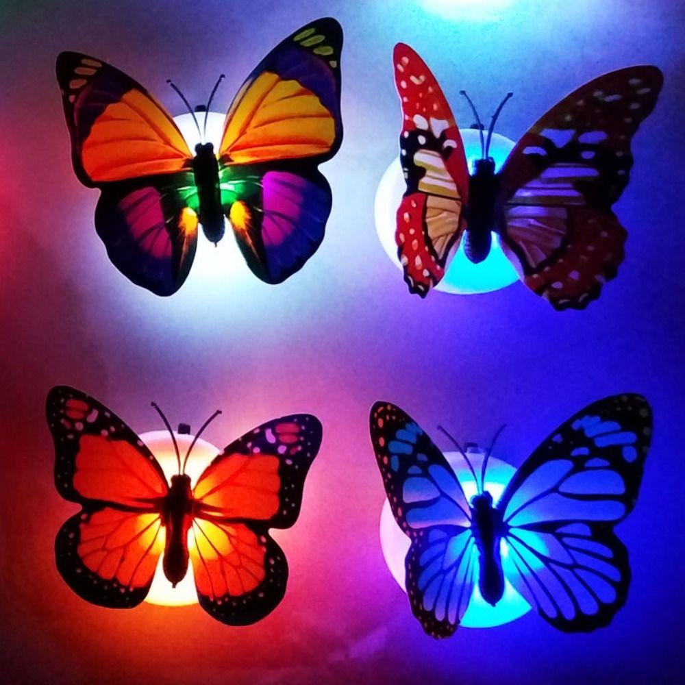 Creative Toy Glowing Butterfly Light Random Color Wall Light Little Night Light Home Decoration