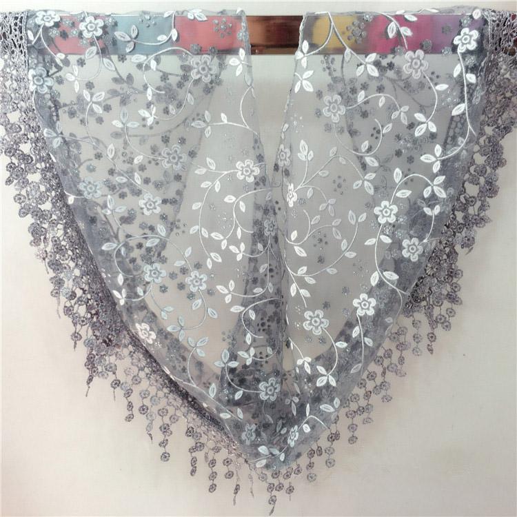 New Elegant Lace Scarf Hollow Out Embroidery Foulard Bandana Solid Color Triangular Scarf Thin Vintage Handkerchiefs Hair Woman