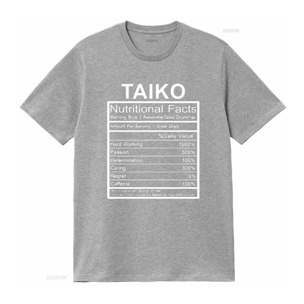 Mens Funny Taiko Nutritional Facts Practice Drummers T Shirt Black Small vintage Washed homme streetwear designer clothes
