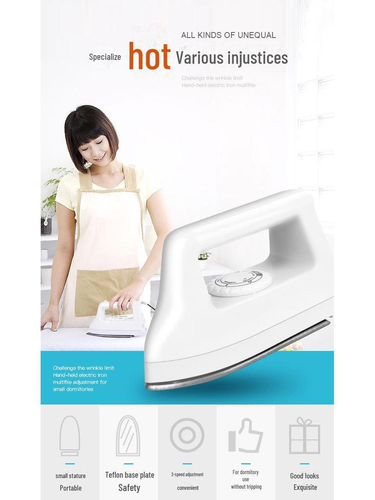Portable Mini Electric Iron for Clothes - Student Dormitory and Travel-Friendly, Low Power with Temperature Control