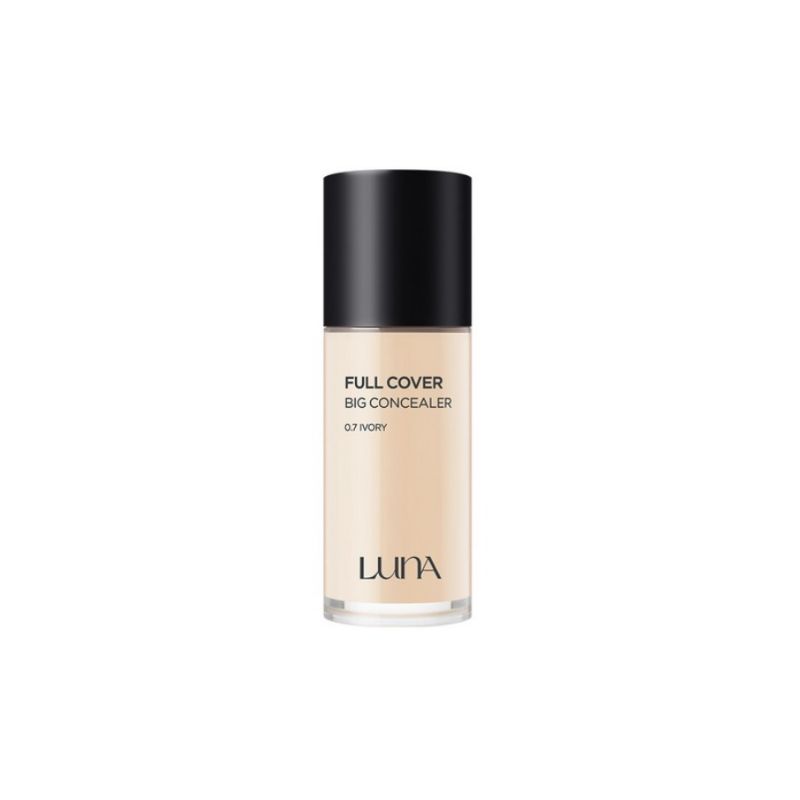 LUNA Lang anhaltender Full Cover Großer Concealer 40g (4 Farbtöne) SPF27 PA++ Foundation Hohe Deckkraft Gesichts-Make-up No.0.7 Ivory