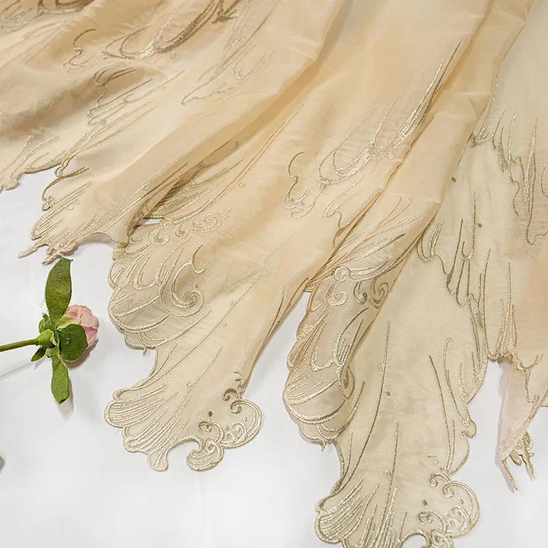 150x100cm Embroidery Lotus Leaf Soft Fabric Diy Hanfu Shirts Doll Cloth Chinese Style DIY Sewing Craft Organza Tulle Material