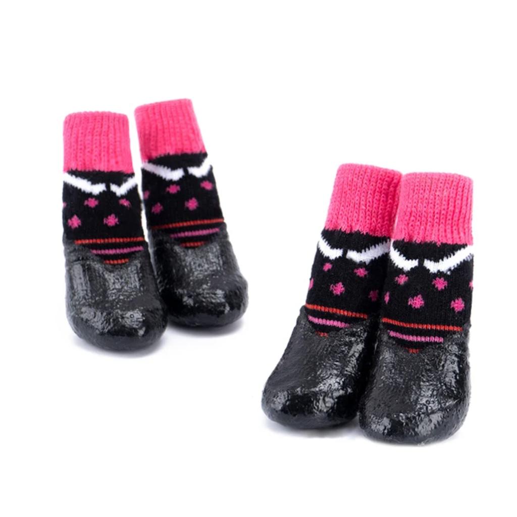 New Soft, Warm, and Waterproof Cotton Pet Shoes - Non-slip Small Dog Cat Sock Shoes with Cute Puppy Boots. Ideal for Keeping You