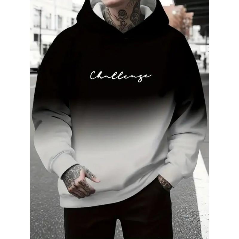 3D Digital Print Hooded Sweatshirt Men Loose Fit Casual Wear
