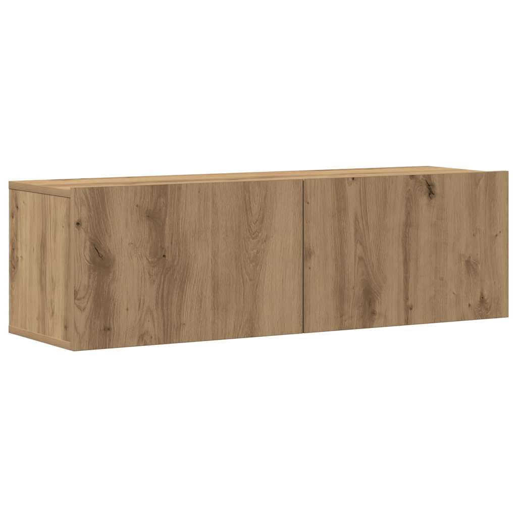 5 Piece Wall Mounted TV Cabinet Set Artisan Oak Engineered Wood