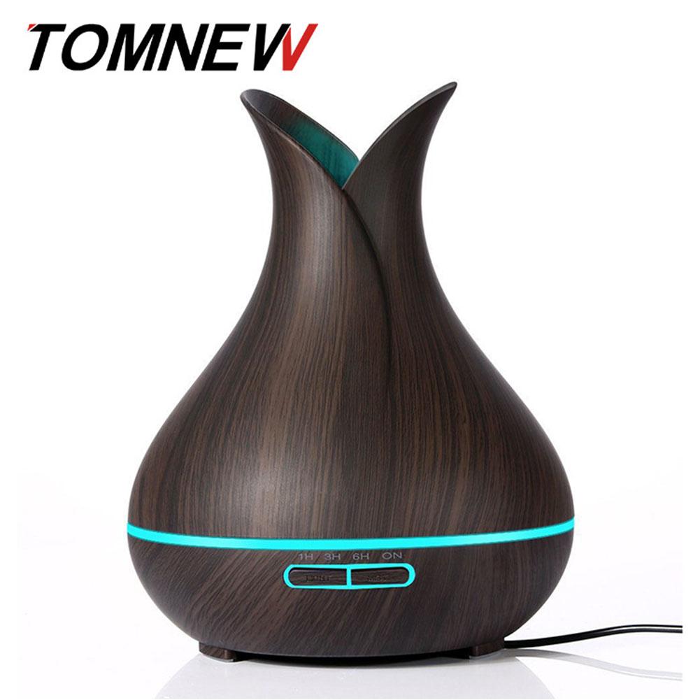 400ML Wooden Grain Aroma Essential Oil Diffuser Mist Humidifier Aromatherapy Diffuser with Remote Control for Home Mist Maker