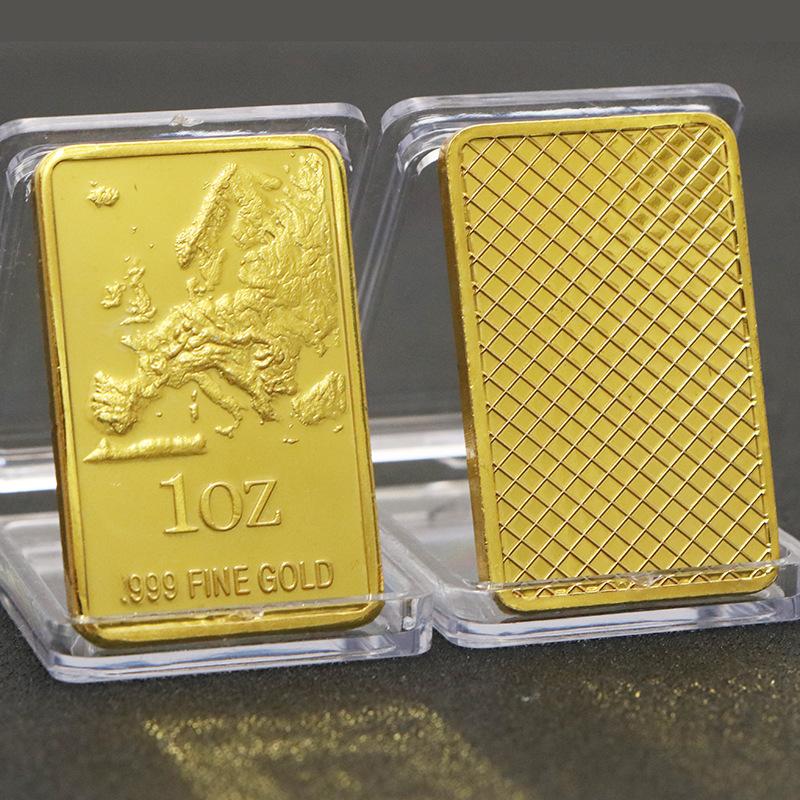 European USA Euro Gold Bar Fine Gold Commemorative Bullion Bar Collection