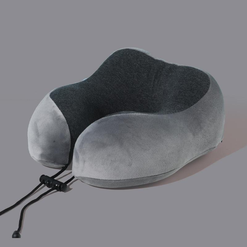 Memory cotton u-shaped pillow slow rebound nap neck pillow, can store travel aircraft neck pillow