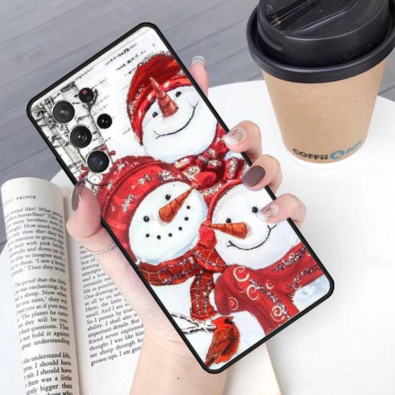 Christmas Snowman Penguin Santa Reindeer Phone Case Cover For Samsung Galaxy S24 S25 Ultra S21 S22 S10E Note 10 Plus 20 FE S23