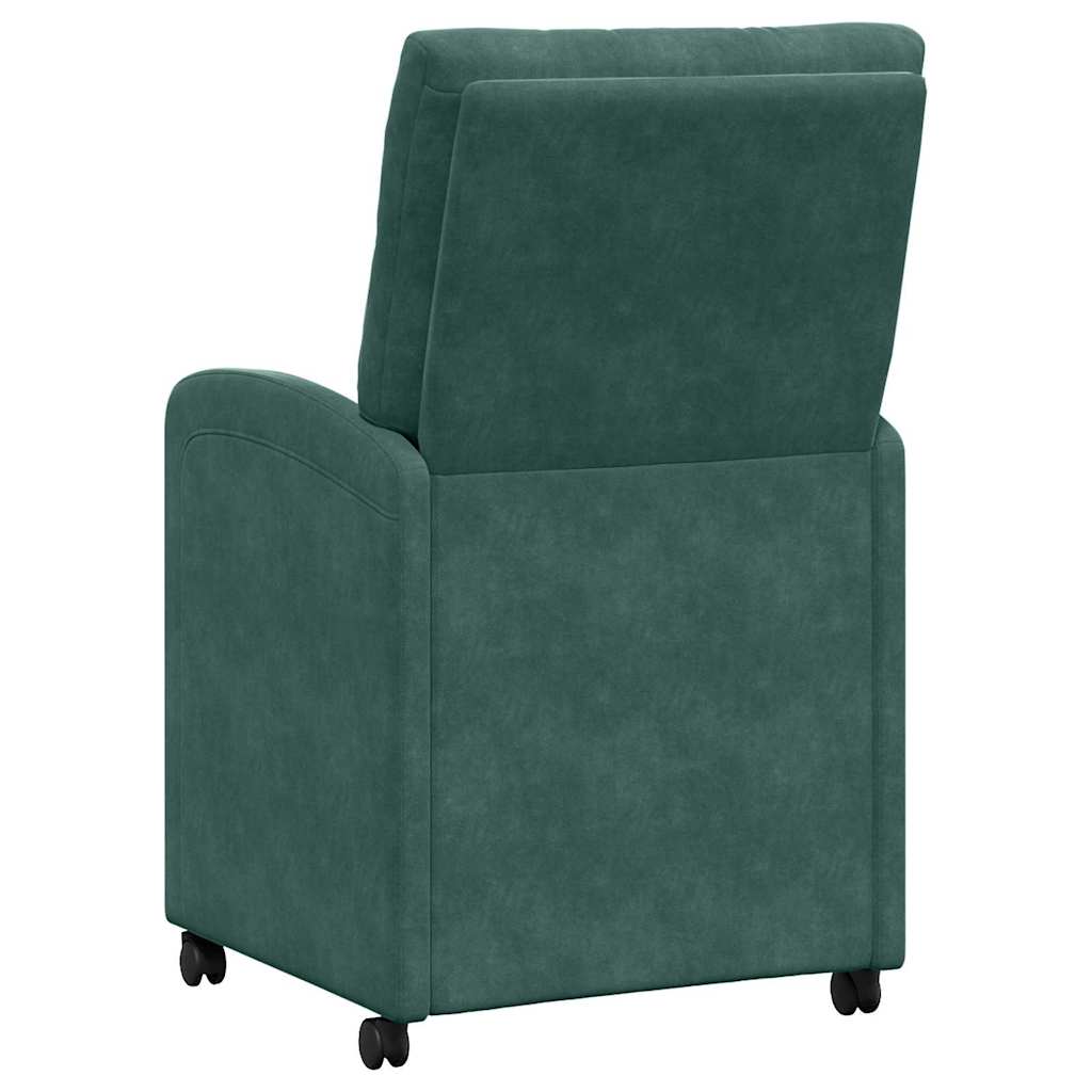 Dining Chairs with Casters 2 pcs Dark Green 58 x 67 x 97 cm