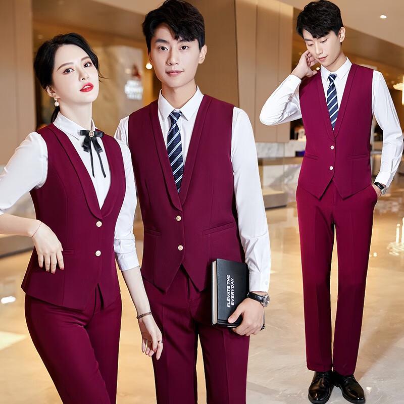 

TROMAN Unisex Professional Business Vest Suit M