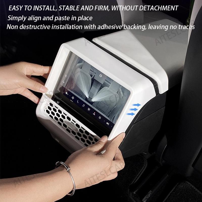 For Tesla Model Y Juniper 2026 Rear Screen Cover Protector Frame Back Air Vent Trim Protective White Car Interior Accessories