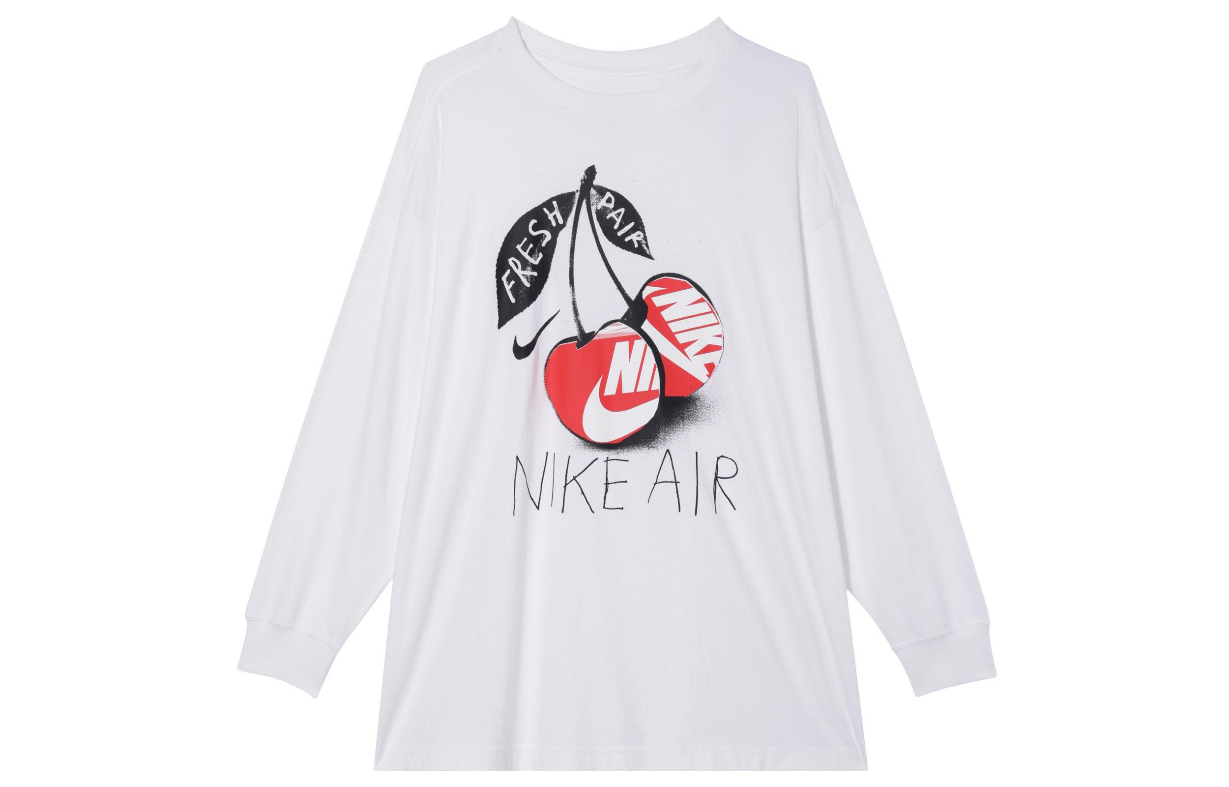 Nike Sportswear Women s Cherry Print Retro Loose Fit T-Shirt White FD2567-100 L