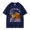 Easily Distracted By Funny Cows Meme TShirt Unisex Summer Casual ONeck Cotton T Shirt Retro Oversized Short Sleeve Tshirts