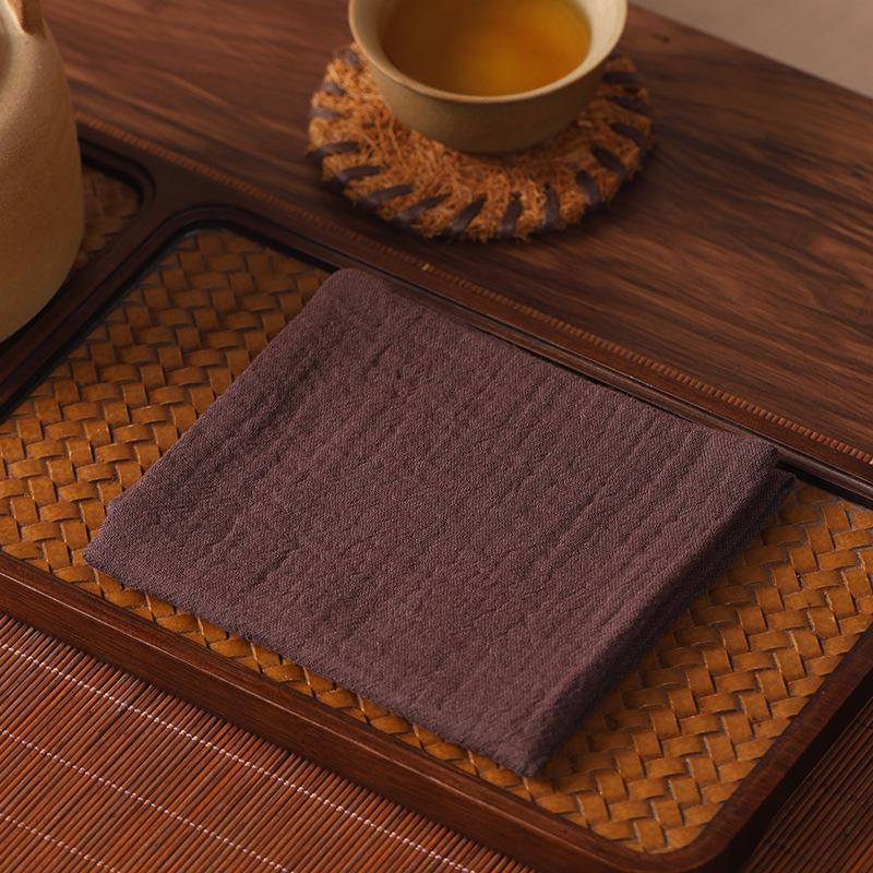 Handmade Zen Cotton Double-Layer Absorbent Tea Mat - Versatile Teapot Tablecloth and Wiping Cloth for Tea Ceremony 29x11