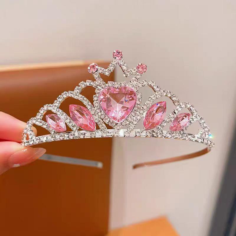 Elsa Princess Rhinestone Crown: Children s Birthday & Photography Headband розовый