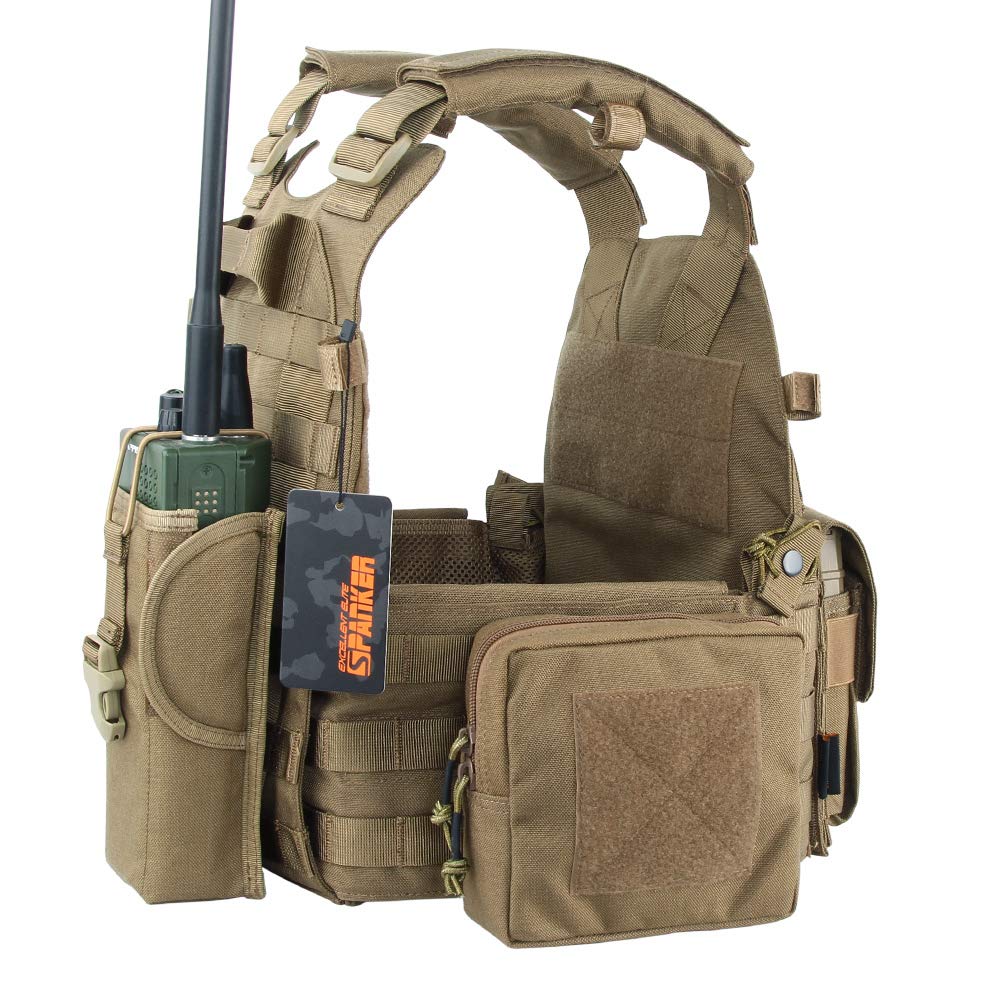 ELITE JPC Nylon Multicam Plate Carrier Vest Multicam Tactical Airsoft Pouch Plate Carrier [EXCELLENT SPANKER] - Lightweight, Vest, Armor, Included,
