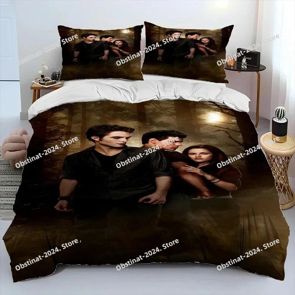 3D Biss zum Morgengrauen HD Bedruckte Bettdecke Bettwäsche-Set, Bettbezug Bett-Set Steppdeckenbezug Kissenbezug, King Queen Größe Bettwäsche-Set Kind