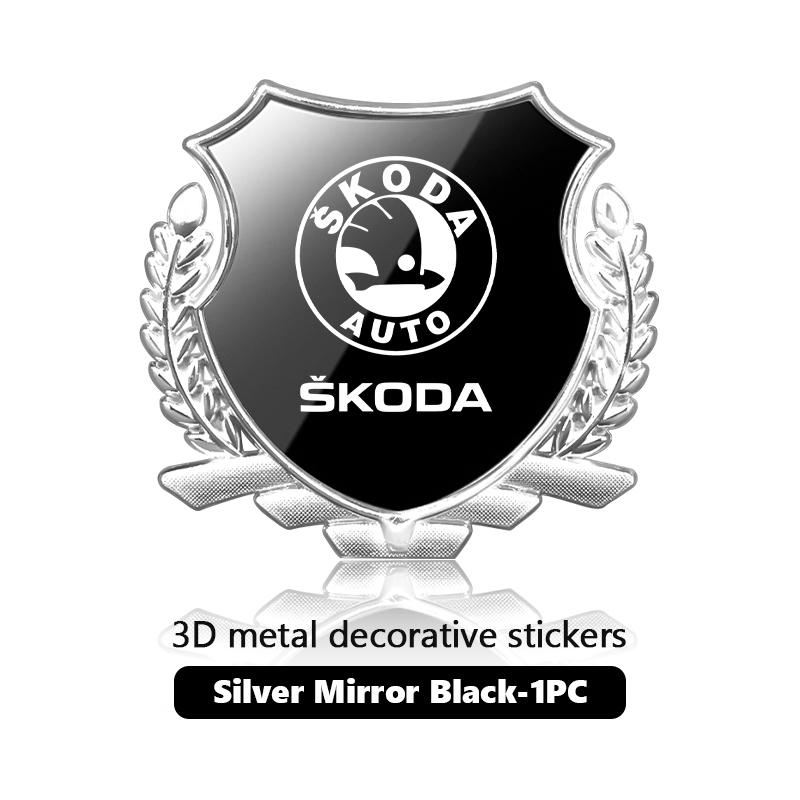 Cycr3 For Skoda 3D Metal Car Side Fender Body Trunk Badge Sticker Accessories VRS Superb Yeti Octavia Enyaq Rapid Karoq Derivati