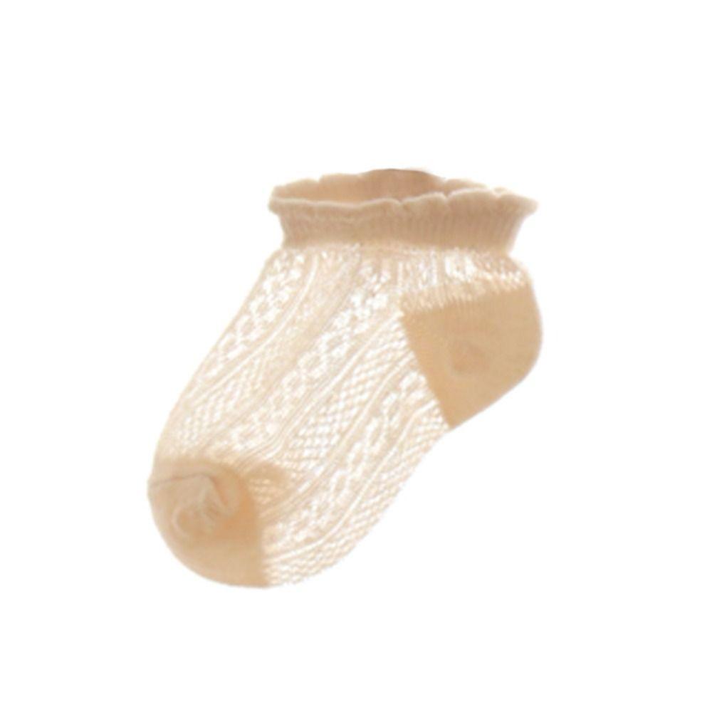 4Pairs Cotton Baby Ruffle Socks Hollow Toddle Short Socks Cute Kids Mesh Tube Socks  First Walkers